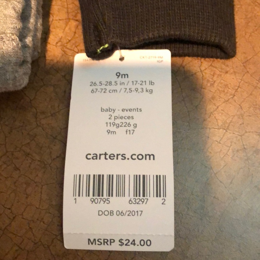 NWT Carter’s 2 - Piece Frankenstein Pants Set - Picture 2 of 2